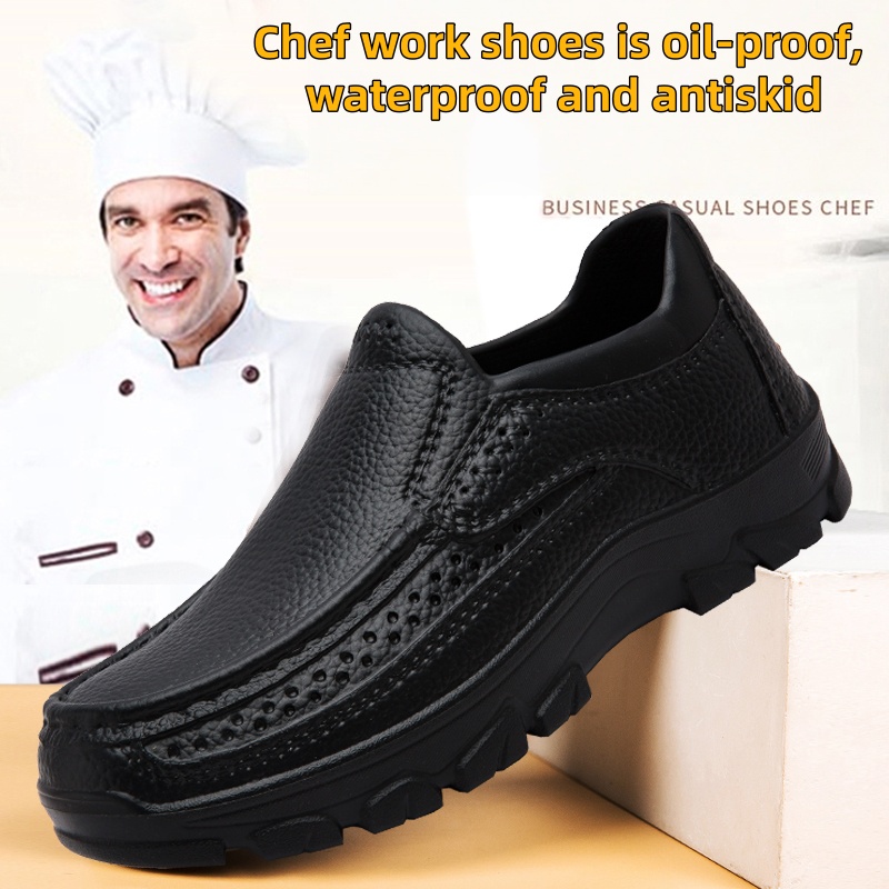 Kids Outdoor Kitchen - Men's chef shoes waterproof and oil-proof