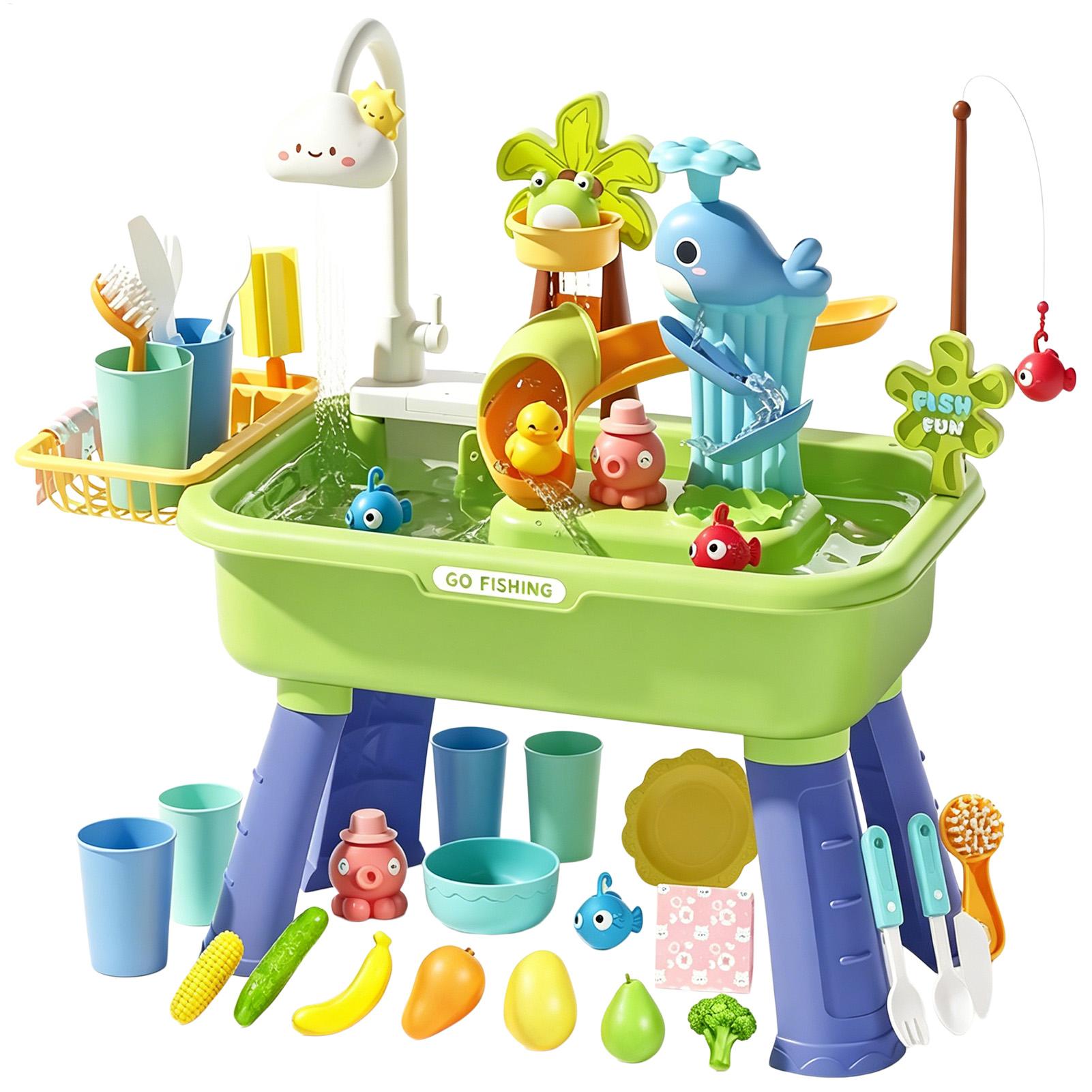 Kids Outdoor Activity Table - Kids Water Table with Pump, Sensory