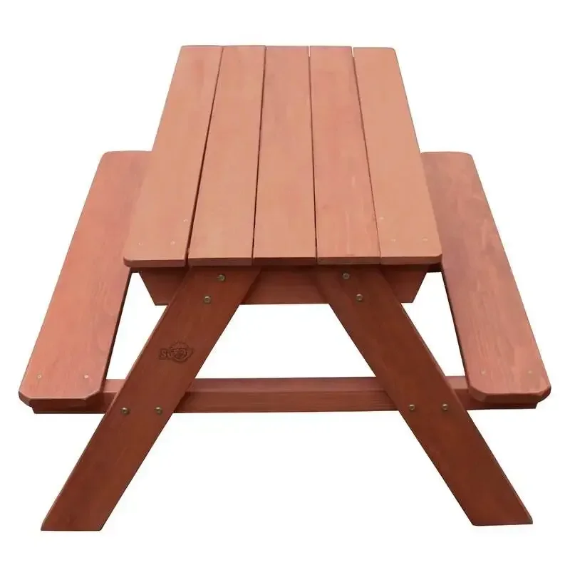 Kids Outdoor Activity Table - -Outdoor Picnic Wooden Bench Wooden Covered