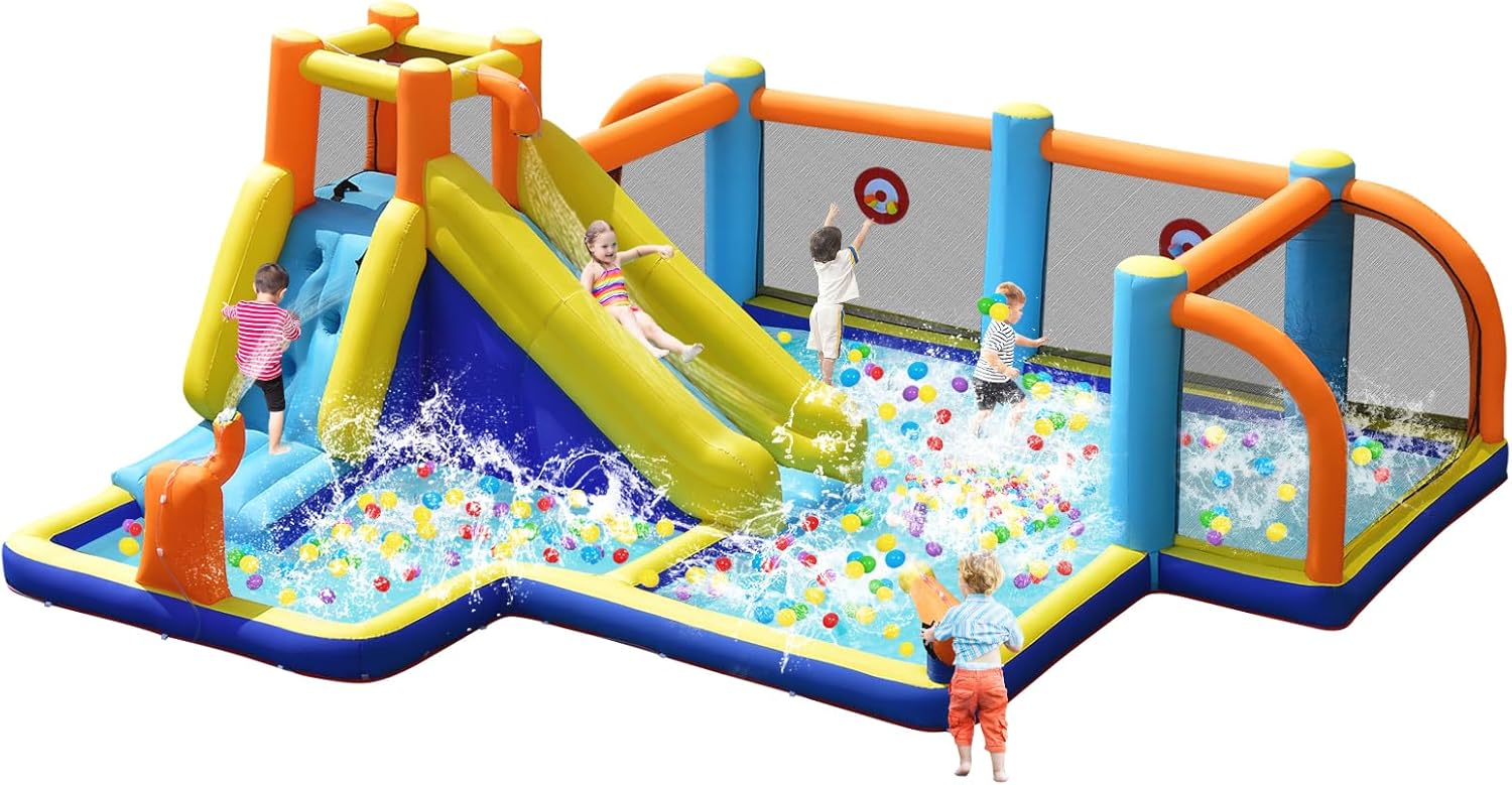 Kids Outdoor Climbing - Giant Inflatable Water Slide Bounce House