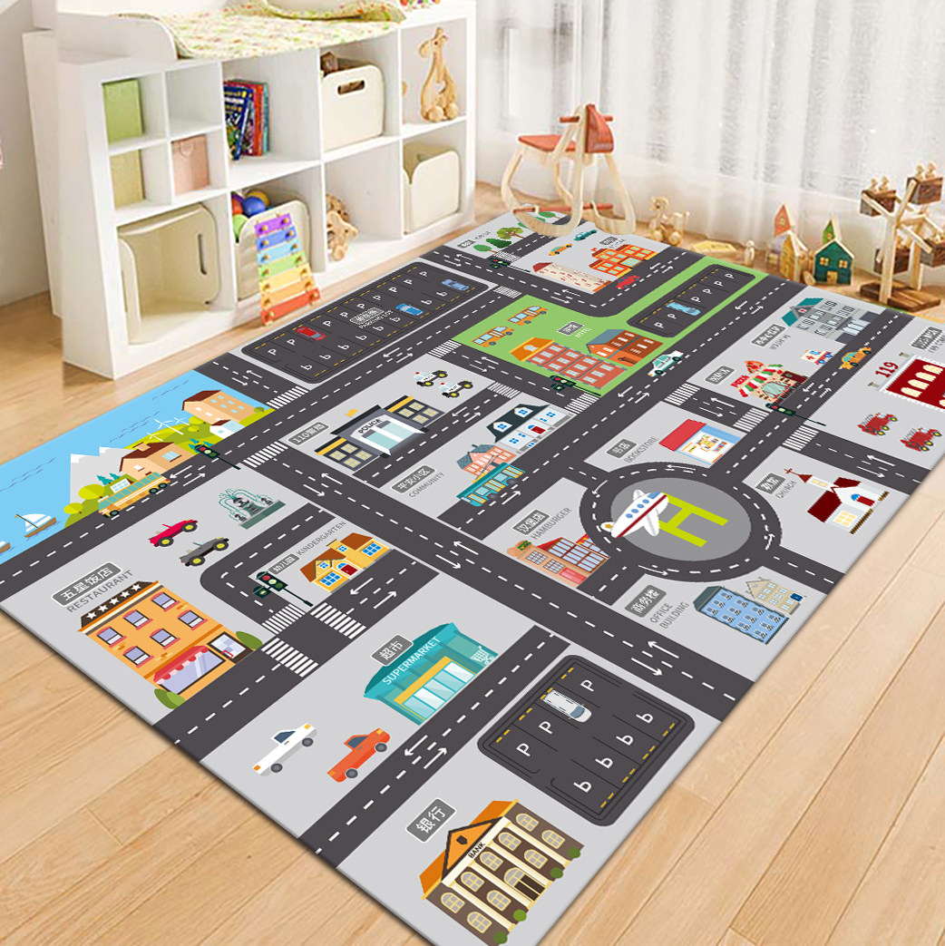 Kids Outdoor Flooring - VIKAMA City Road Map Kids Play