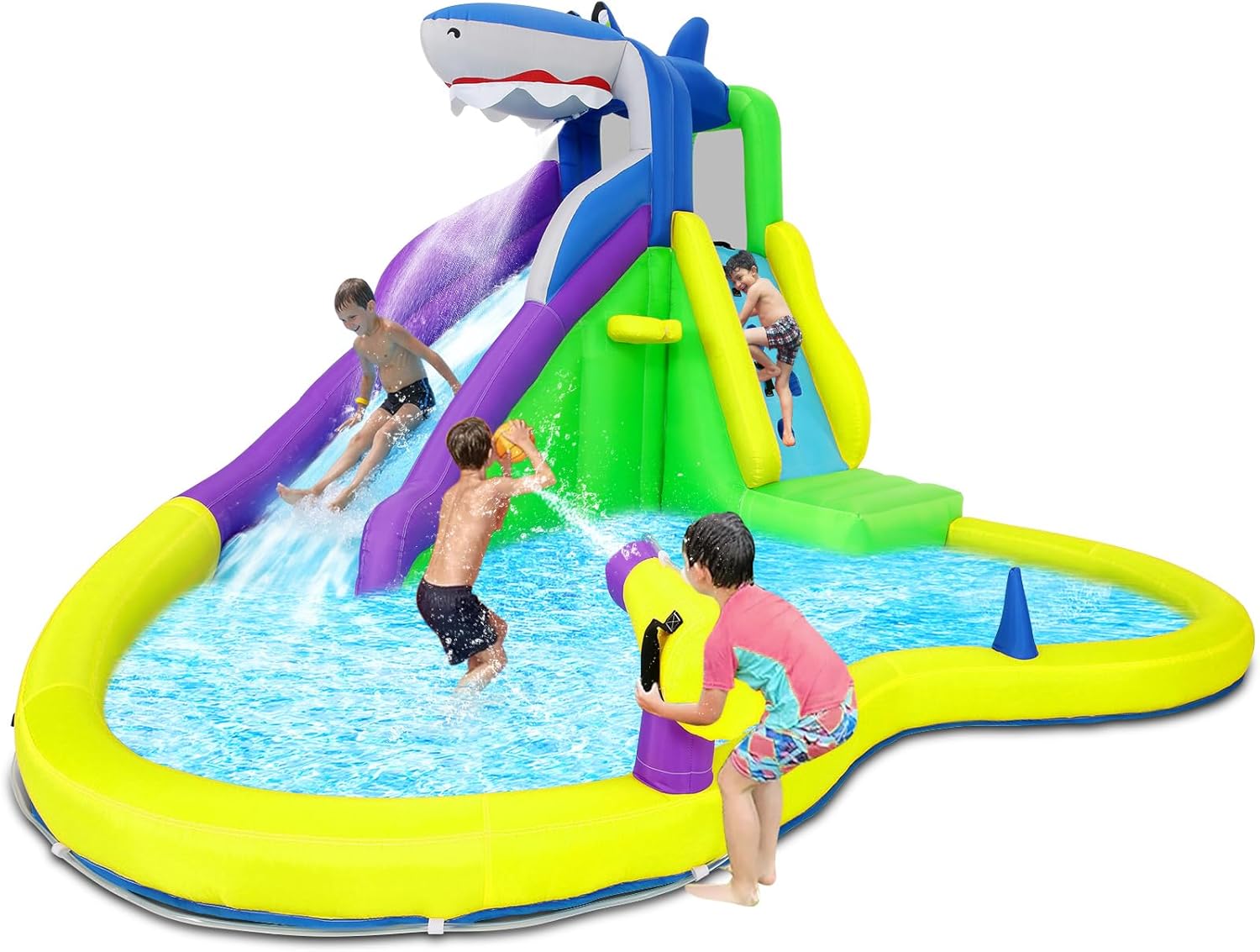 Kids Outdoor Climbing - 13x14FT Inflatable Bounce House with Water