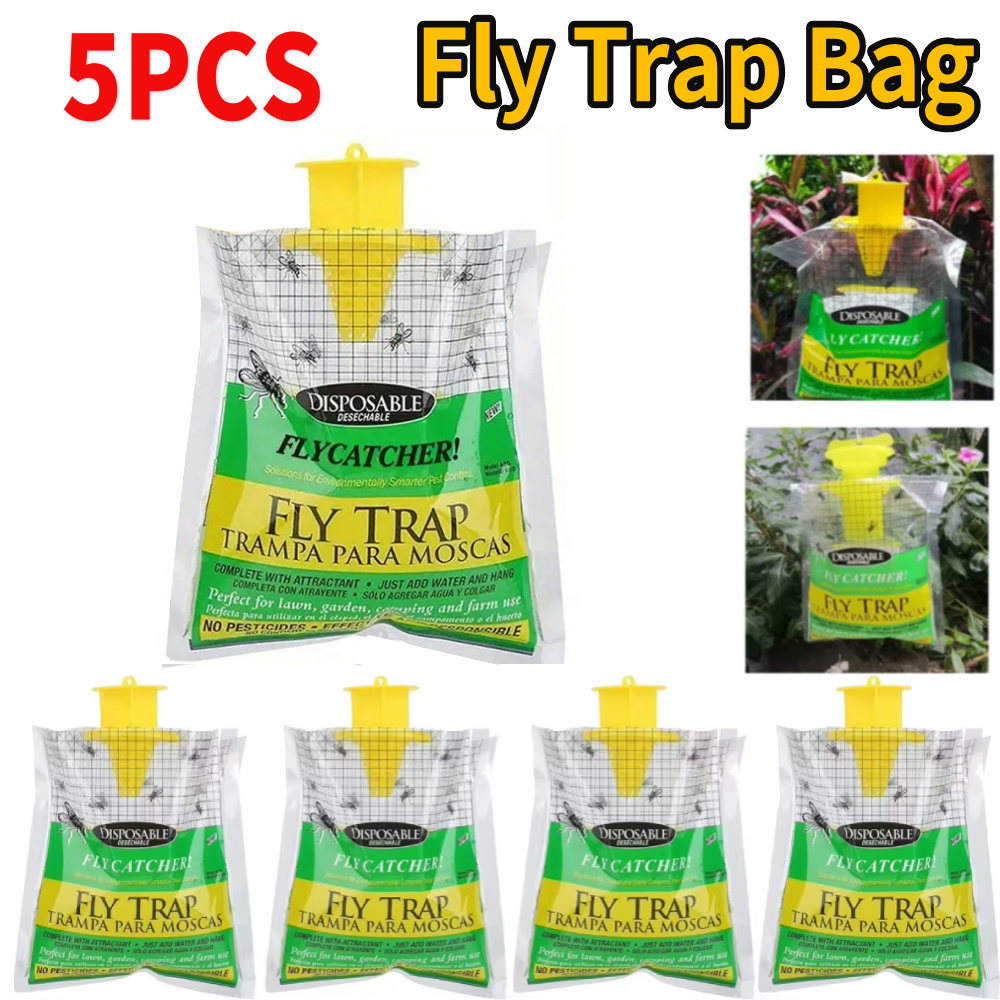 Bug Catching Kit - Hanging Fly Trap Bag with Fly