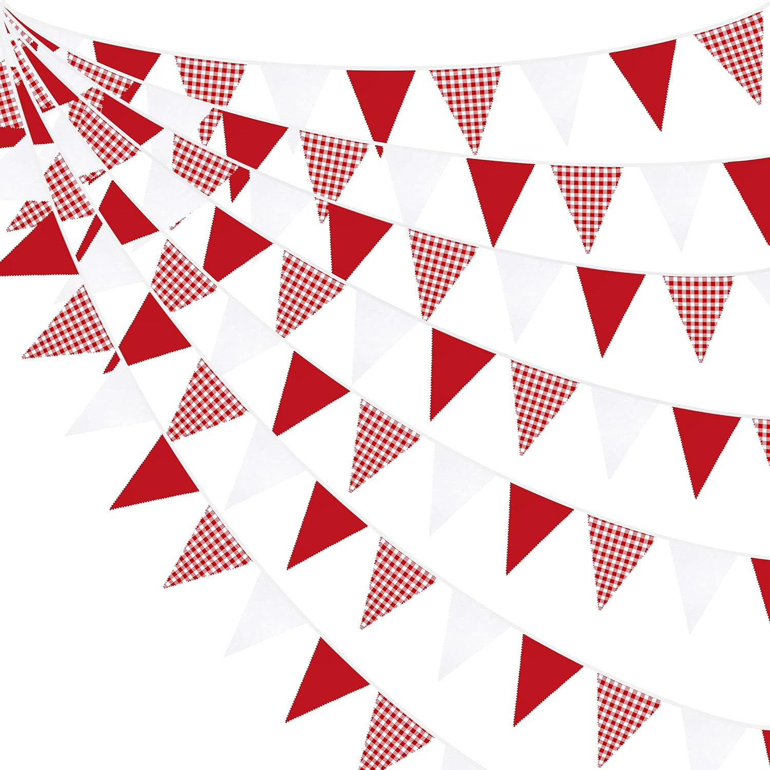 Kids Outdoor Garden Set - Red and White Banner Triangle Flag