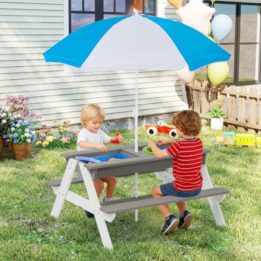 Kids Outdoor Activity Table - Outdoor backyard patio picnic table for