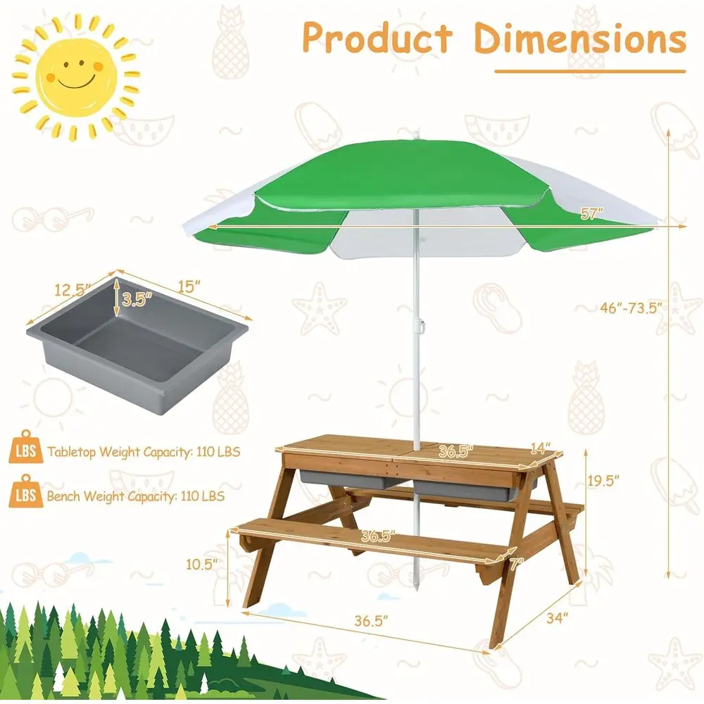 4-in-1 Wooden Sand & Water Pic - đánh giá và giá Kids Outdoor Garden Set