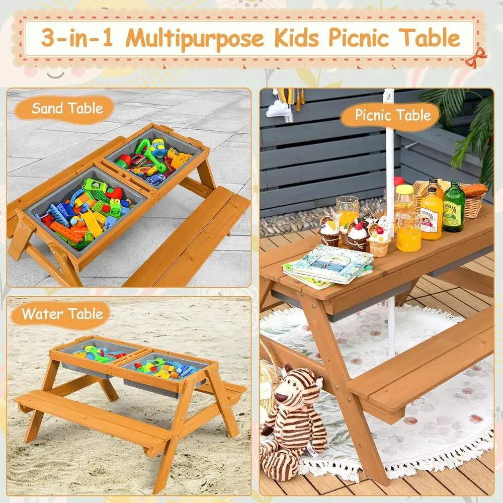 4-in-1 Wooden Sand & Water Pic - đánh giá và giá Kids Outdoor Garden Set