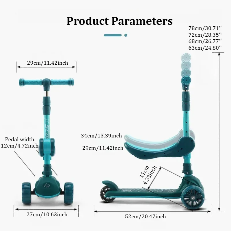 2-in-1 Kids Kick Scooter with  - đánh giá và giá Kids Outdoor Exercise Equipment