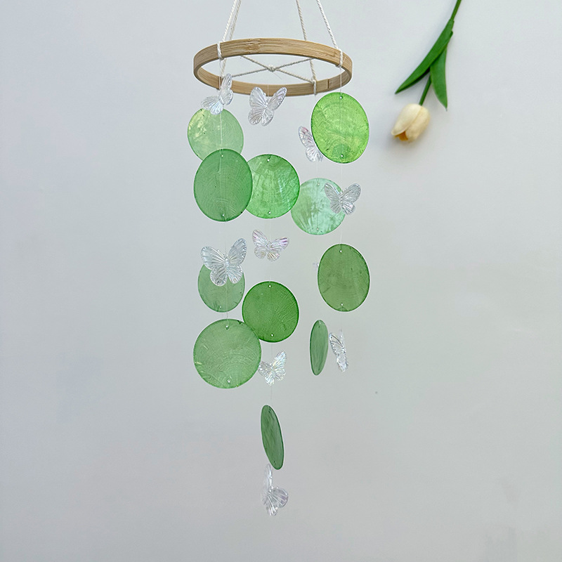 Butterfly Seashell Wind Chimes - đánh giá và giá Kids Outdoor Fairy Garden