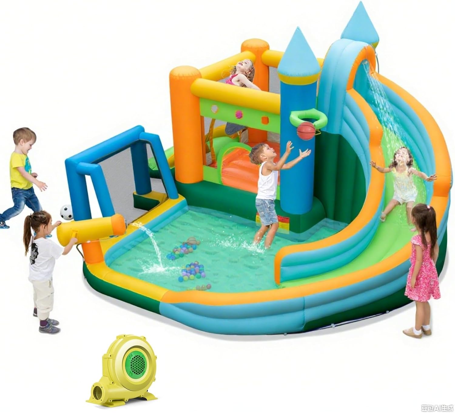 9-in-1 Inflatable Water Slide  - đánh giá và giá Kids Outdoor Jumping Castle