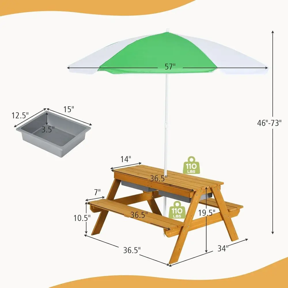 3-in-1 Height-Adjustable Umbre - đánh giá và giá Kids Outdoor Activity Table