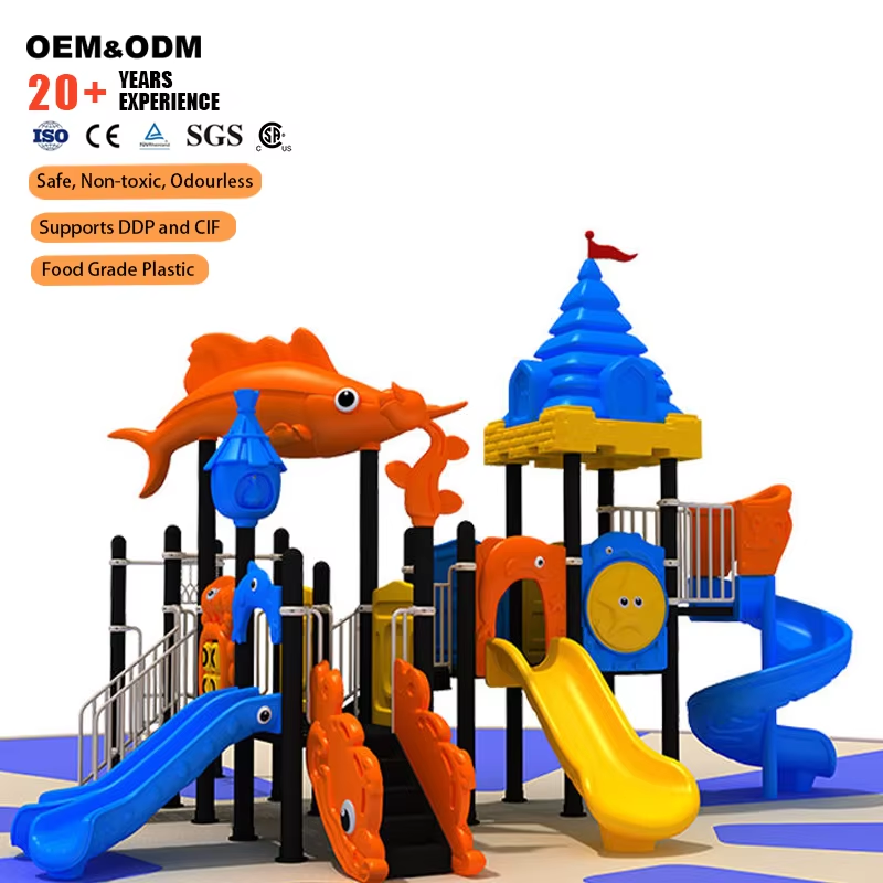 Factory Direct Custom Ocean Th - đánh giá và giá Kids Outdoor Slide Set