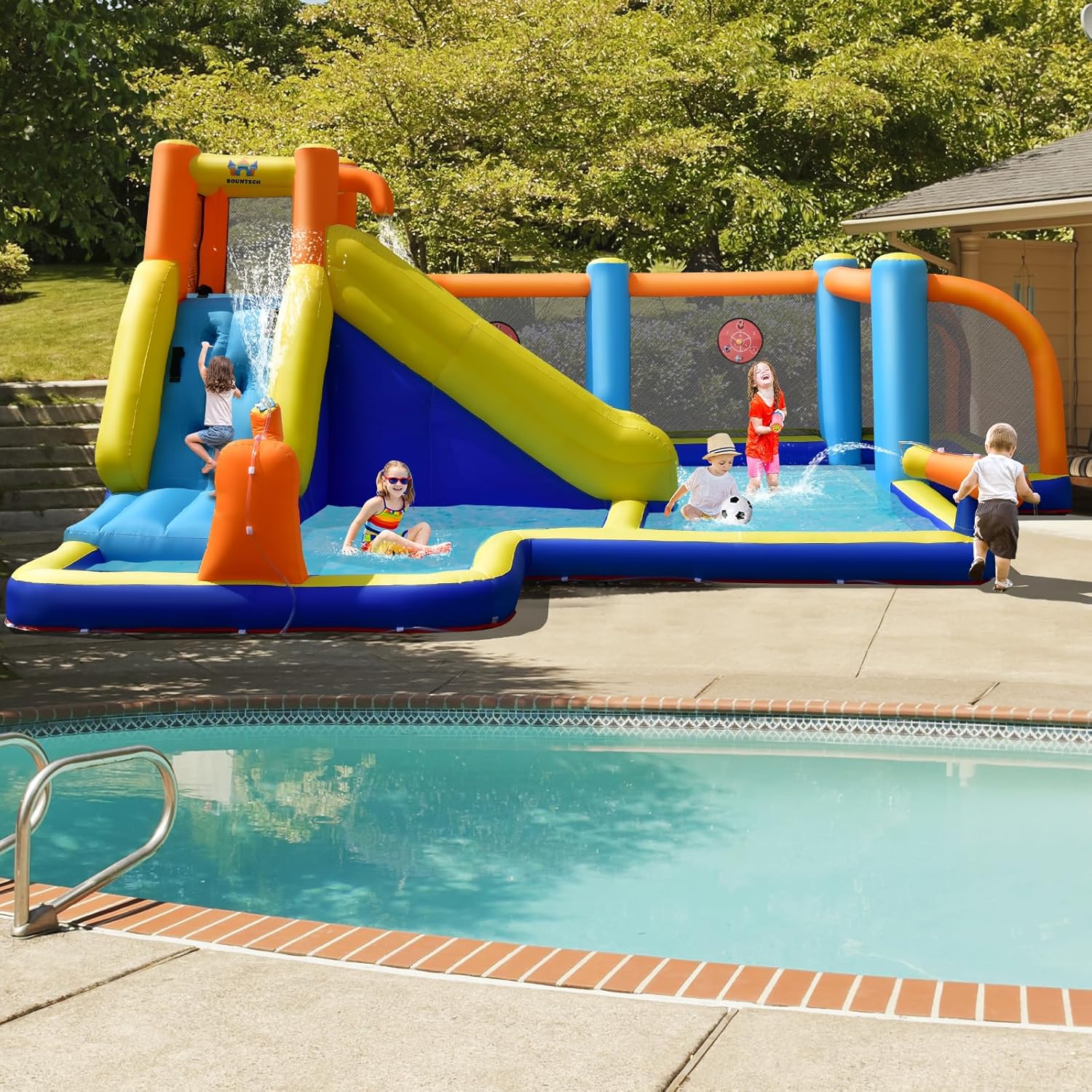 Giant Inflatable Water Slide B - đánh giá và giá Kids Outdoor Climbing