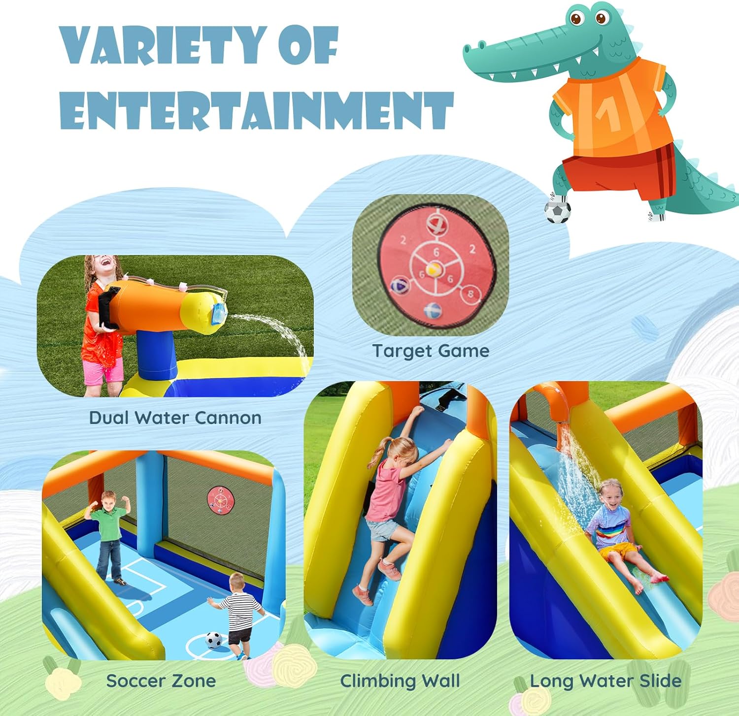 Giant Inflatable Water Slide B - đánh giá và giá Kids Outdoor Climbing