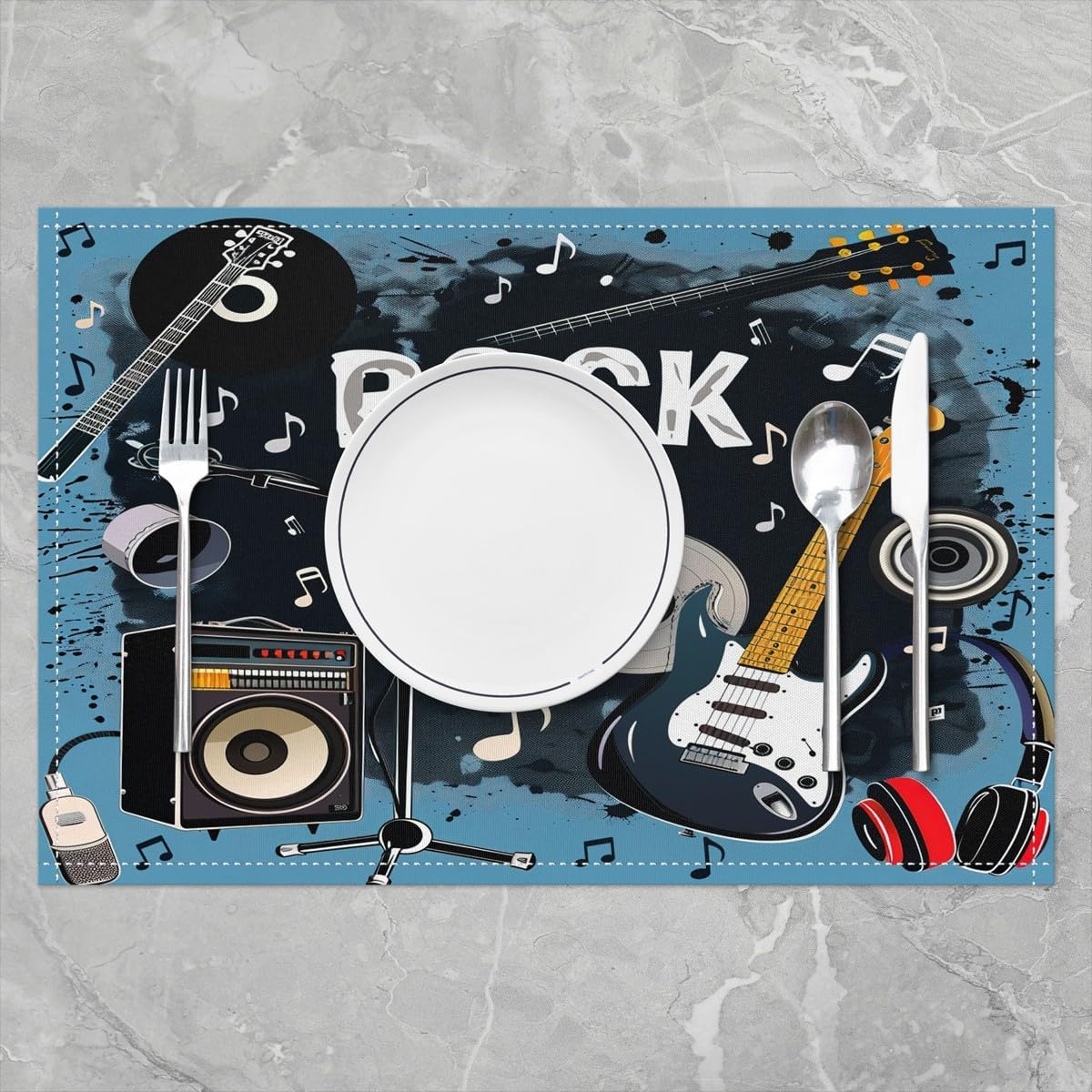 Rock Music Placemats Set of 4  - đánh giá và giá Kids Outdoor Kitchen