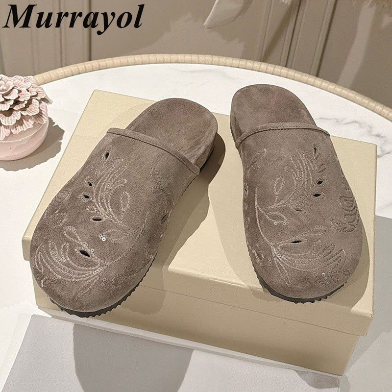 Half Slippers Women Cow Suede  - đánh giá và giá Kids Outdoor Outfit