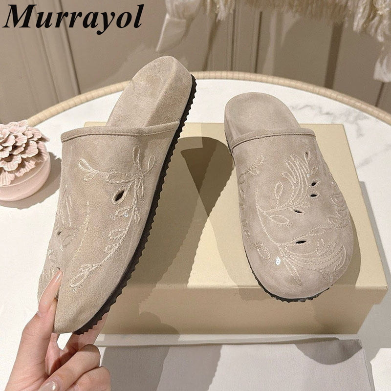 Half Slippers Women Cow Suede  - đánh giá và giá Kids Outdoor Outfit
