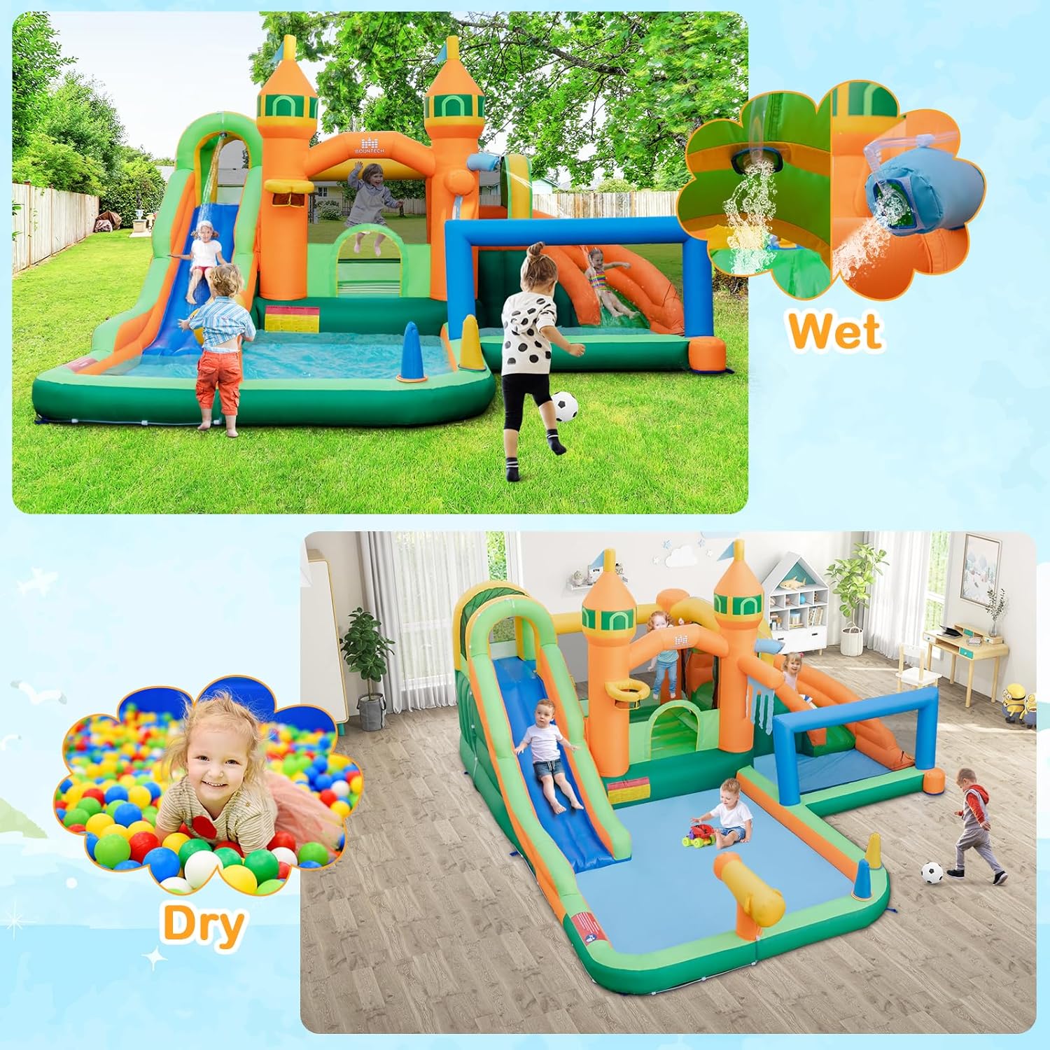 9-in-1 Inflatable Water Park B - đánh giá và giá Kids Outdoor Jumping Castle