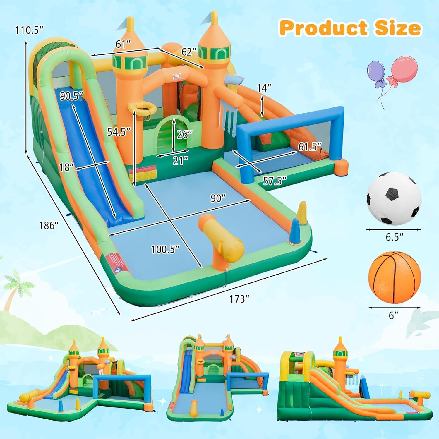 9-in-1 Inflatable Water Park B - đánh giá và giá Kids Outdoor Jumping Castle