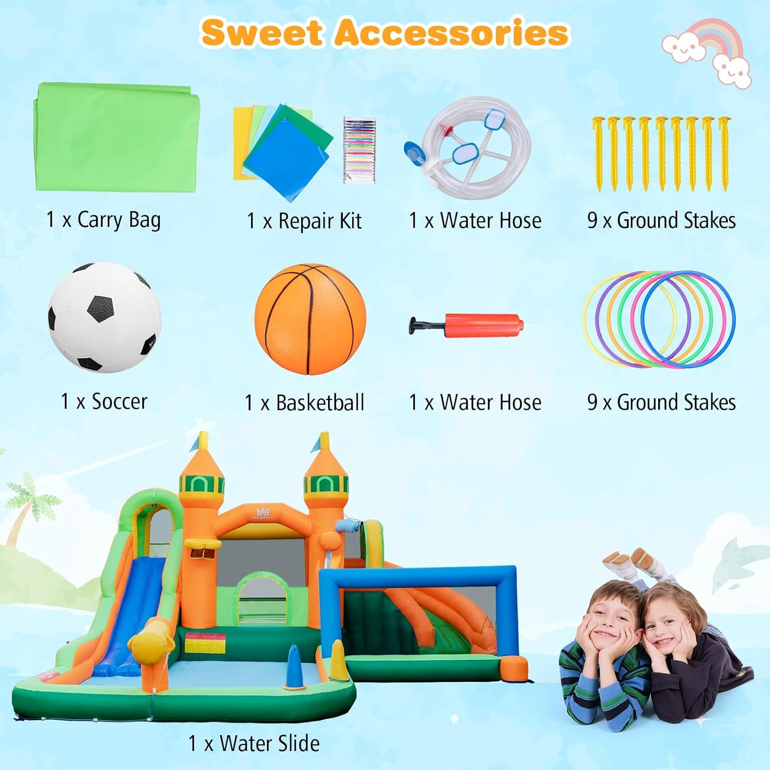 9-in-1 Inflatable Water Park B - đánh giá và giá Kids Outdoor Jumping Castle