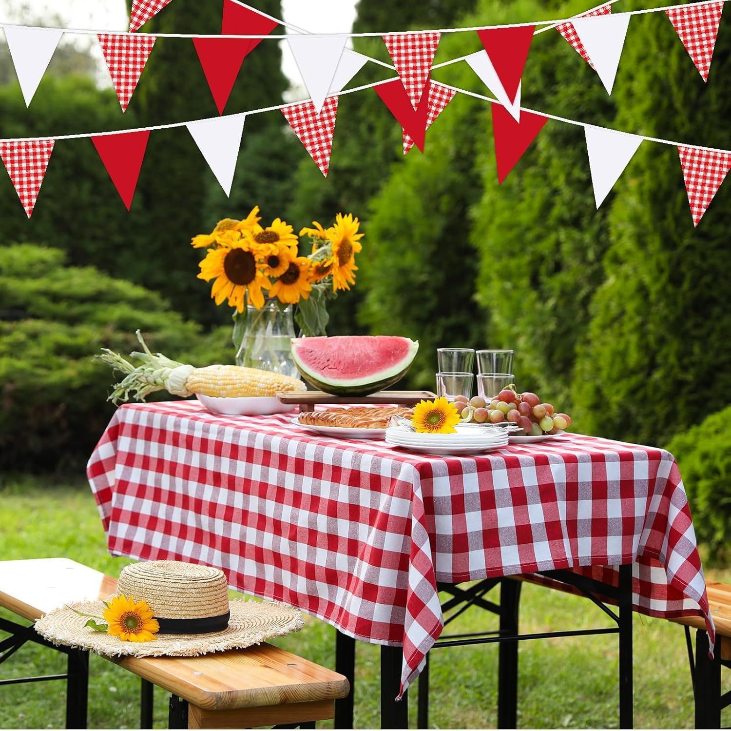 Red and White Banner Triangle  - đánh giá và giá Kids Outdoor Garden Set