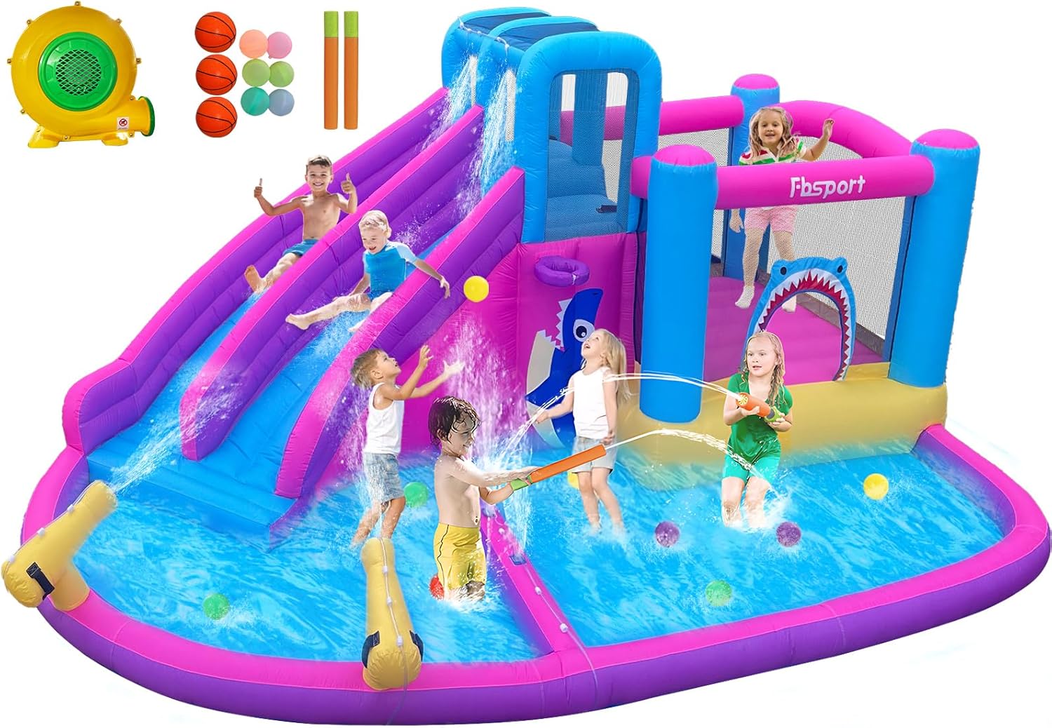 Twin Water Slides Inflatable B - đánh giá và giá Kids Outdoor Climbing