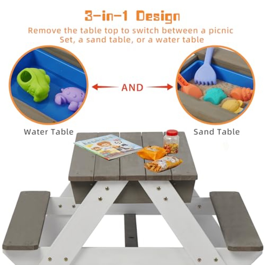 Outdoor backyard patio picnic  - đánh giá và giá Kids Outdoor Activity Table