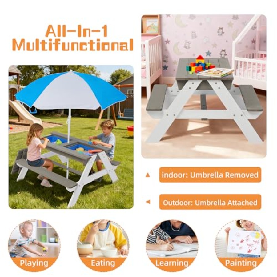 Outdoor backyard patio picnic  - đánh giá và giá Kids Outdoor Activity Table